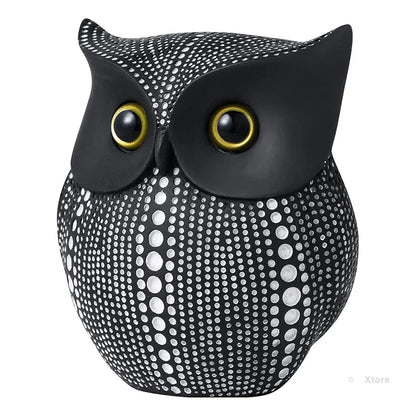 Xtore Modern Classy Lucky Owl Resin Art Figure Showpiece