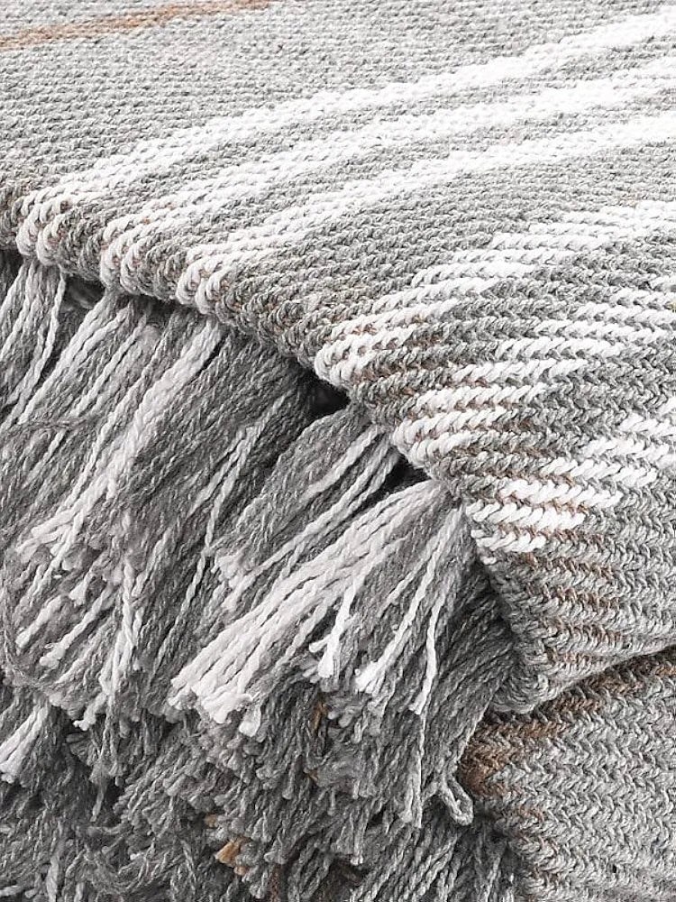 Sashaa World Soft Check Throw Blanket Colour Dark Grey