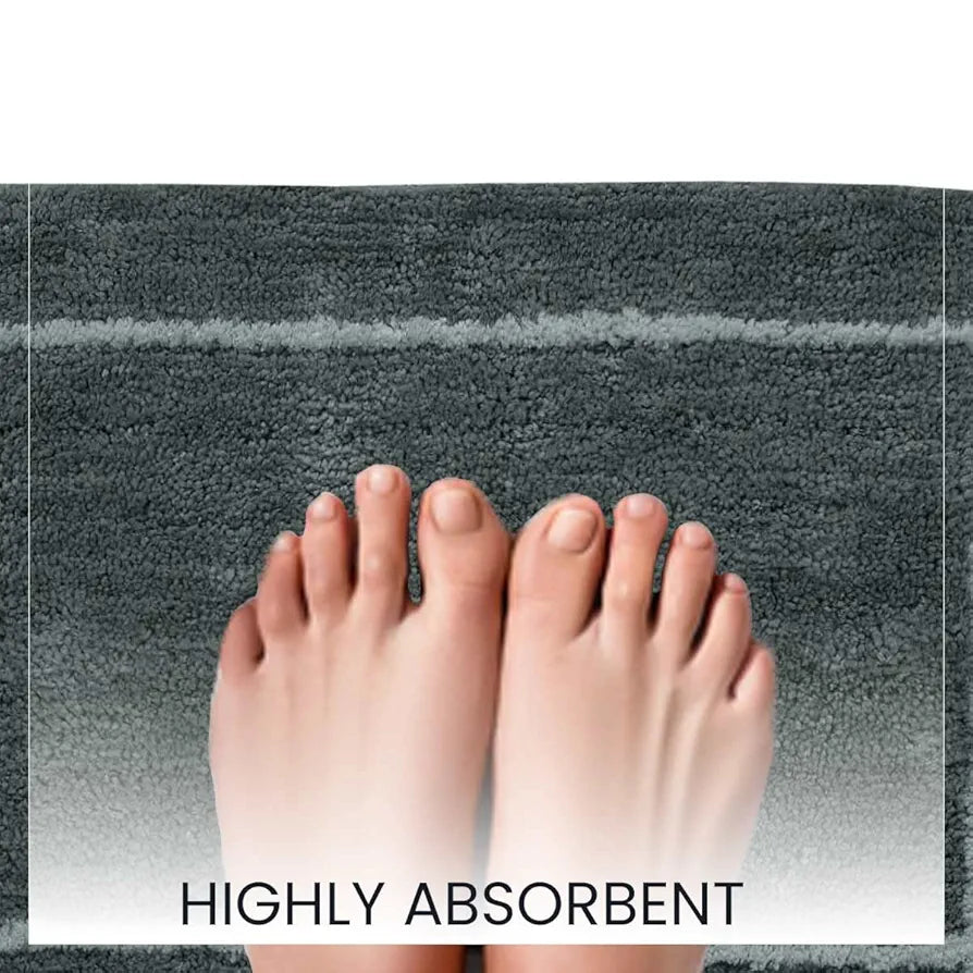 Sashaa World Microfiber Bathmat Colour Light Grey (Pack of 2)