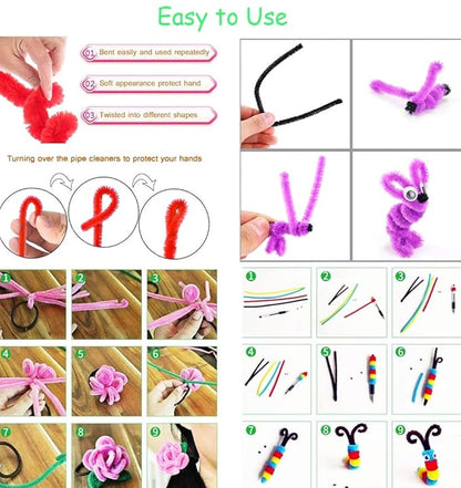 Asian Hobby Crafts Kids Pom Pom Crafts Kit With 50x Pipe Cleaners | Diy Art&crafts Projects