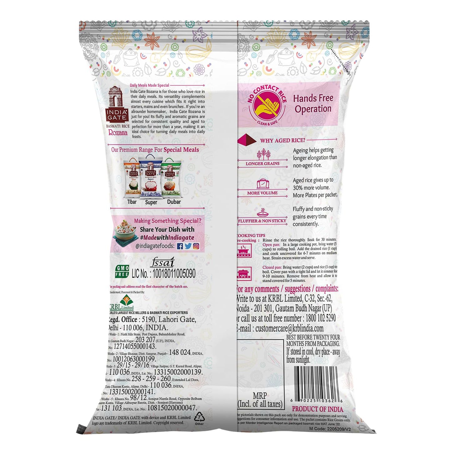 India Gate Basmati Rice Pouch Rozzana - 1000 gms