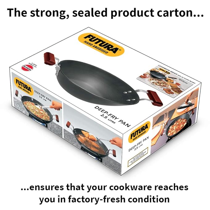 Hawkins Futura 2.5 Litre Deep Fry Pan Hard Anodised Kadai