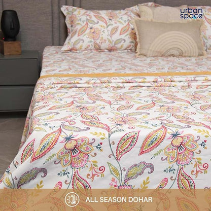 Urban Space Microfiber Cotton Reversible Dohar for Double Bed AC Blanket Clour Iris Pink
