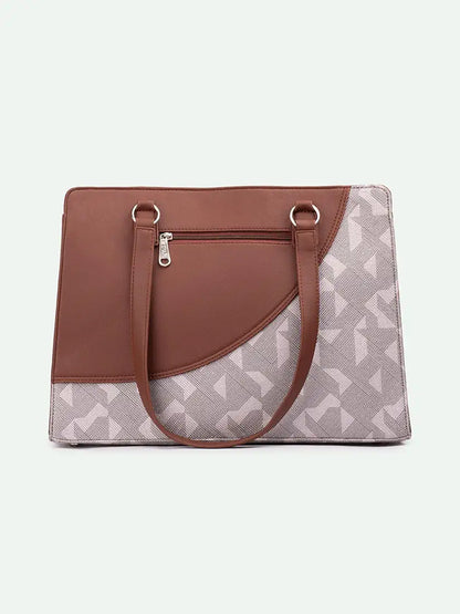 Zouk Women's Office Essential Bag Jute & Vegan Leather Handcrafted