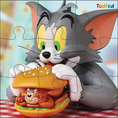 TodFod Wooden Jigsaw Puzzles Toy for Kids & Children Tom & Jerry 54 Pieces 6 in 1 Jigsaw Puzzles