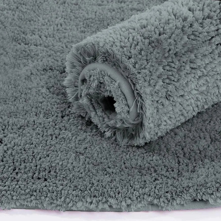Luxe Home International Microfiber Luxe Home Bath Mat Rectangular Colour Grey