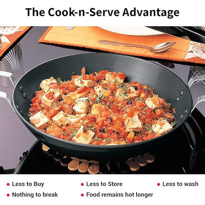 Hawkins Futura 3.75 Litre Deep Fry Pan Hard Anodised Kadai Flat Bottom Kadhai