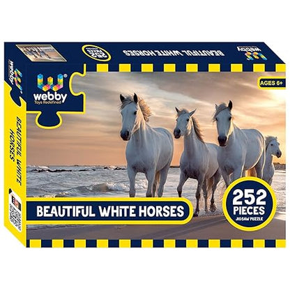 Webby Beautiful White Horses Jigsaw Puzzle 252 Pieces