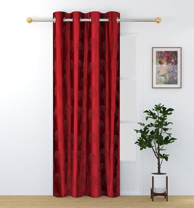 Fresh From Loom Window Floral Blackout Curtains 6 Feet Long High Tenacity Yarn Polyester