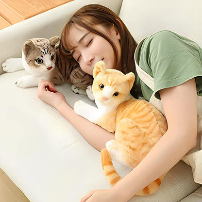 Tickles Cute Cat Soft Stuffed Plush Animal Toy for Kids Yellow 28 cm
