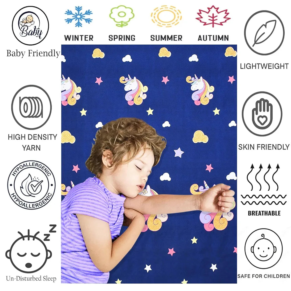 Fresh From Loom 300 TC Elastic Fitted Bed Sheet Cartoon Printed Bedsheets For Kids With 1 Pillow Cover Dinosaur Blue Smallsingle