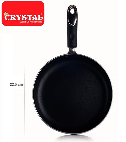 Crystal Platinum Series Non-Stick Fry Pan with Steel Lid - 598 gms