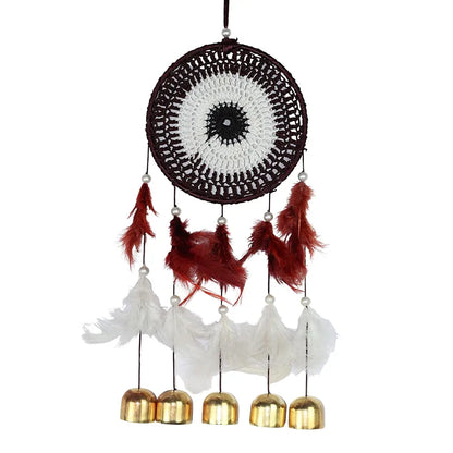 Wind Chime 5 Bell Dream Catcher Maroo White