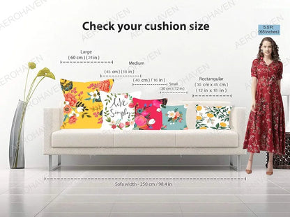 Aerohaven Decorative Hand Made Digitally Printed Abstract 5 Piece Cotton Cushion Cover Multicolour 175 TC
