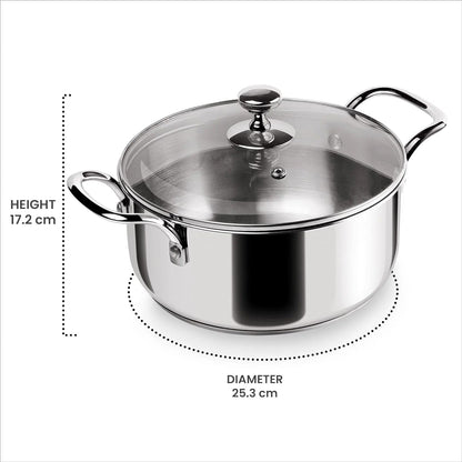 Milton ProCook Tri-Ply Stainless Steel Casserole with Lid
