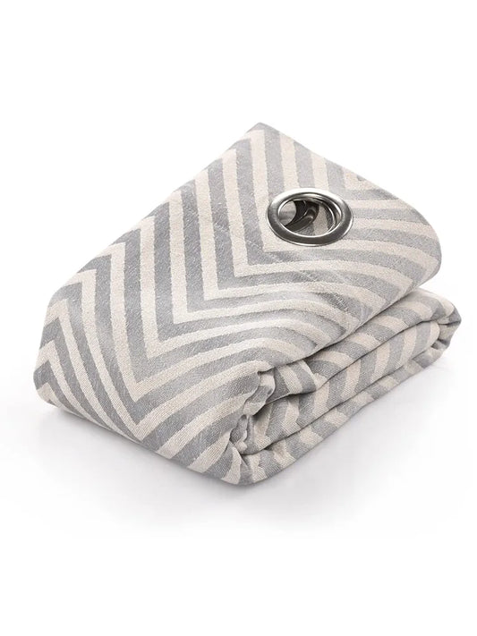 Saral Home Easy Living Chevron Cotton Room Darkening Long Door Grommet Curtains Colour Grey