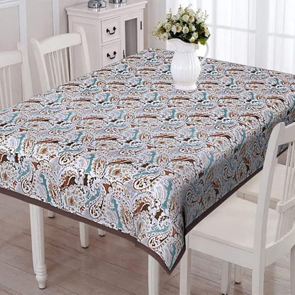 Texstylers Pure Cotton Jaipuri Print 60x90 Inches 6 Seater Dining Table Cloth Cover Rectangular 21
