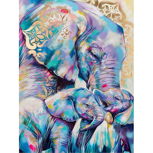 HASTHIP® Elephant Diamond Painting Kit with Round Diamonds,5D Diamond Painting Kit for Adults & Kids,30 X 40cm Full Drill Elephant Gem Art for Home Wall Decor Gifts 
