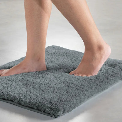 Luxe Home International Microfiber Luxe Home Bath Mat Rectangular Colour Grey