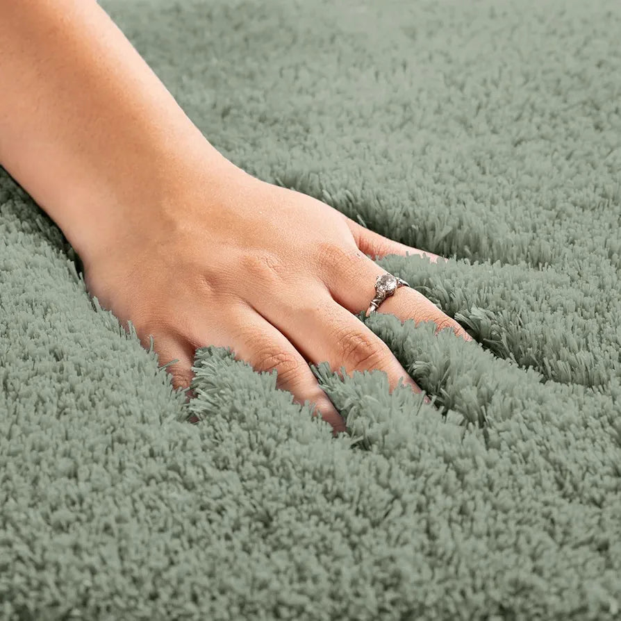 Luxe Home International Bath Mat Super Soft Non Slip Vegas Mats Rectangular Colour Pastel Green