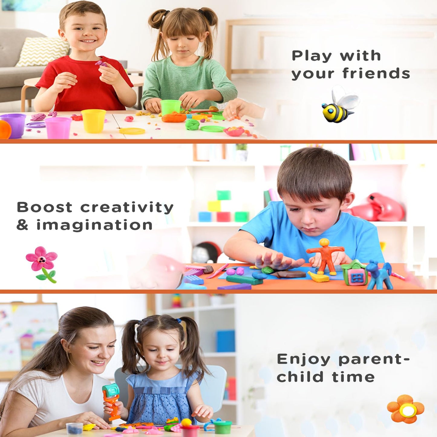 Play Nation Premium My Fun Dough Clay Set for Kids Vibrant Multi Color