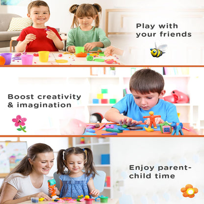 Play Nation Premium My Fun Dough Clay Set for Kids Vibrant Multi Color