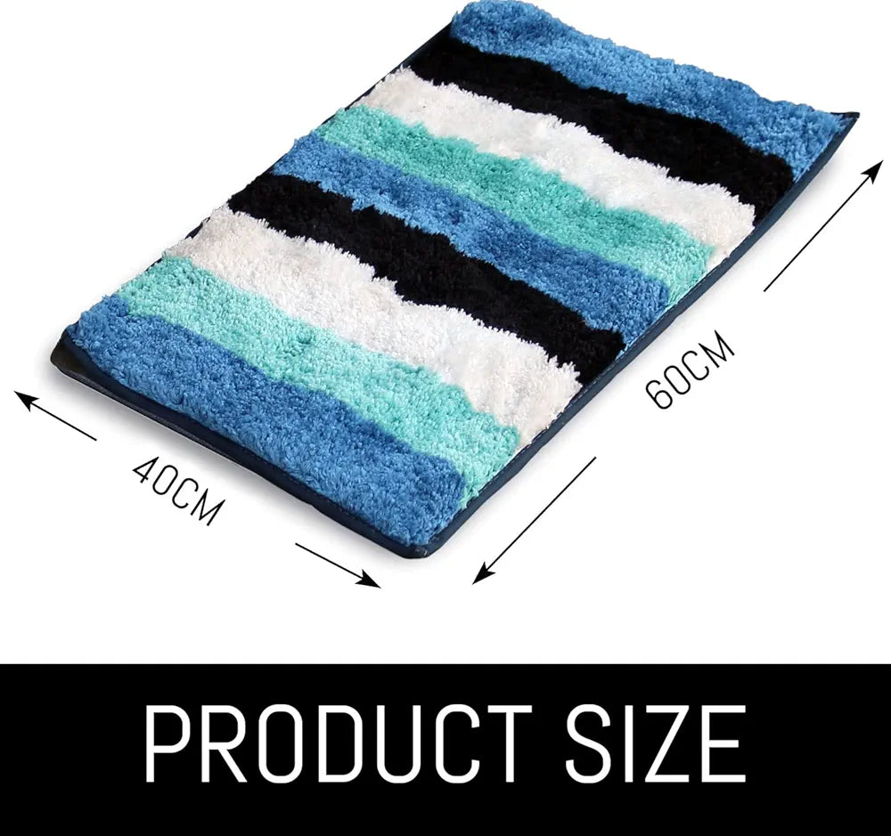 Luxe Home Jericho Doormat 2500 GSM Super Soft Microfiber, Anti-Skid Mat Colour Ocean 40x60 cm (Pack of 2)