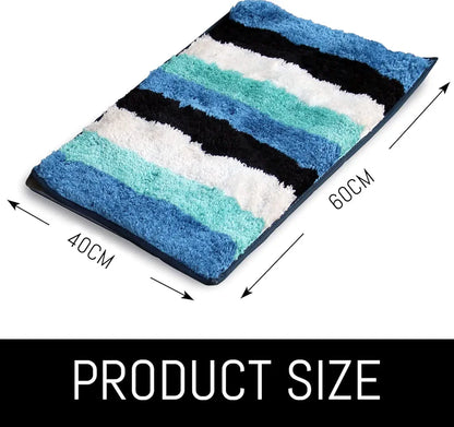 Luxe Home Jericho Doormat 2500 GSM Super Soft Microfiber, Anti-Skid Mat Colour Ocean 40x60 cm (Pack of 2)