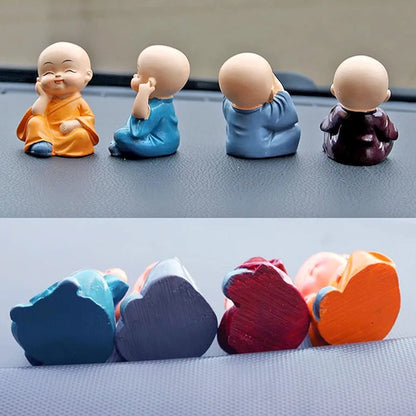 Satyam Kraft 1 Set Monk Buddha Miniature Set Idols