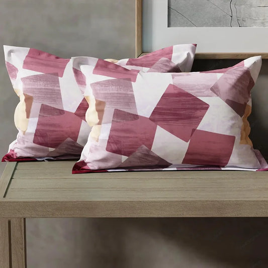 Cloth Fusion Glace Cotton Pillow Cover Set of 2 with Envelope Closure Soft Pillow Square Brown