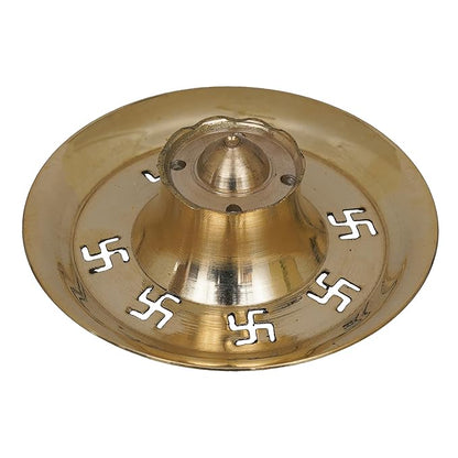 Ecraftindia Golden Brass Agarbatti Stand for Pooja | Incense Stick Holder | Agarbatti Holder
