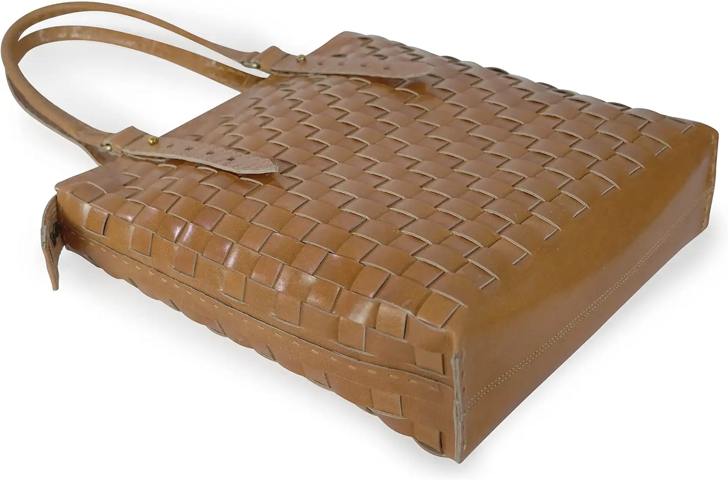 Goatter Genuine Leather Handmade Women's Tote Bag,Tan Color