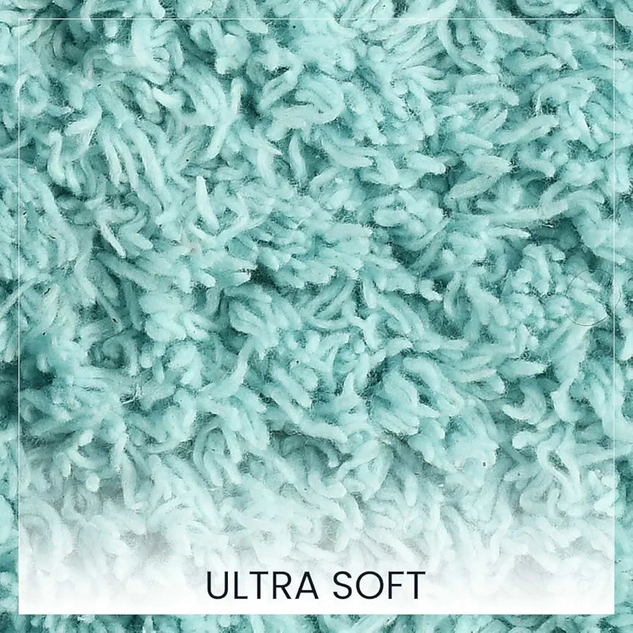 Sashaa World Solid Anti-skid Cotton Bathmat And Contour Set For Bathroom Colour Ice Blue (Pack of 2)