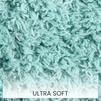 Sashaa World Solid Anti-skid Cotton Bathmat And Contour Set For Bathroom Colour Ice Blue (Pack of 2)