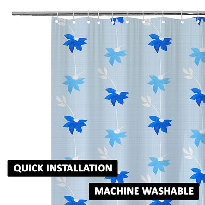 Kuber Industries Shower Curtain Bathroom Shower Curtain 8 Rings Curtain Painting Sky Blue