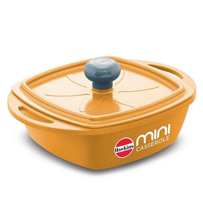 Hawkins Aluminium 0.75 liter Mini Casserole With Lid Square Series Die-Cast Pan