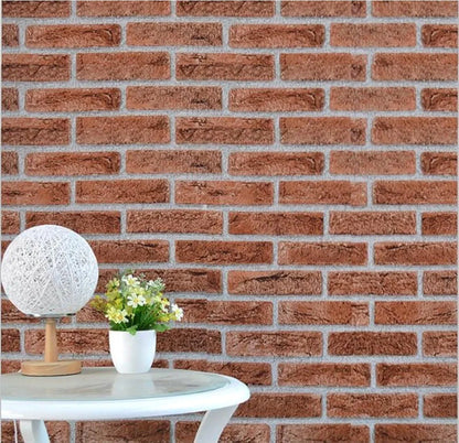 Jaamso Royals Light Red Brick Peel and Stick Wallpaper Wall Decor