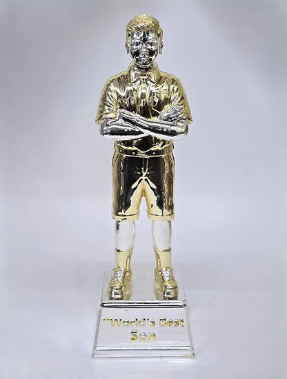 Gold Art India Best Son Figurine Gold & Silver Plated World's Best Son