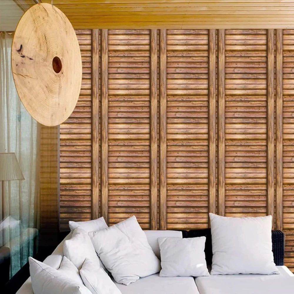 Jaamso Royals Brown Wooden Sve Peel & Stick Wallpaper Multicolor