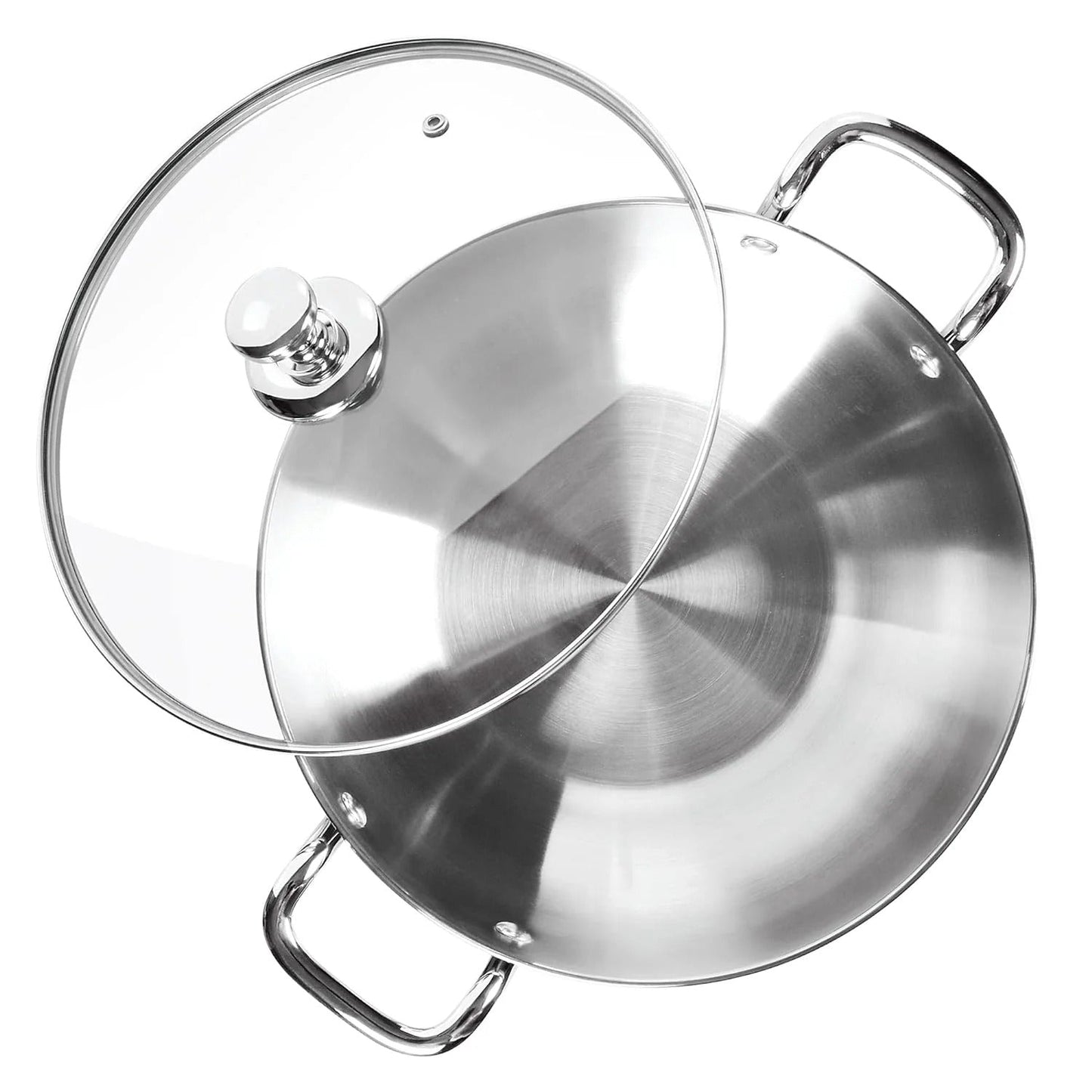 Milton ProCook Stainless Steel Sandwich Bottom Kadhai with Glass Lid