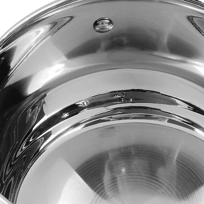 Vinod Stainless Steel Almaty Sauce Pot With Glass Lid | Diameter 20 Cm | Capacity 4 Litres