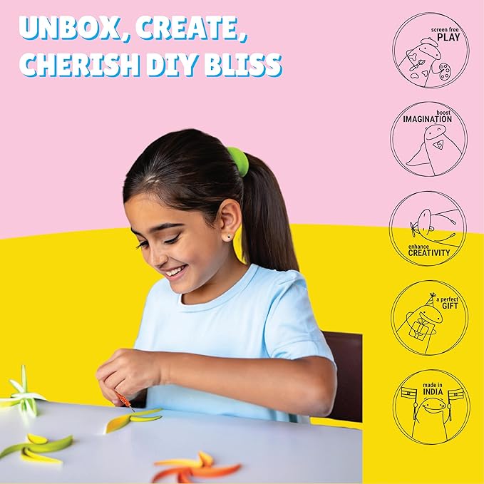 Kalakaram Diy Quilling Set | Creating Multiple Quilling Art Pieces Using Techniques Like Sheer Rolling | Diy Craft Kit for Kids