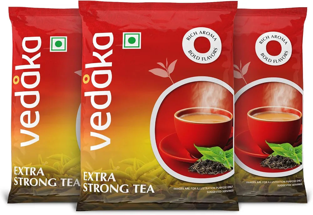 Vedaka Extra Strong Tea | 1.5 Kg | Kadak Chai | Bold & Aromatic | Pack Of 3, Each 500 g