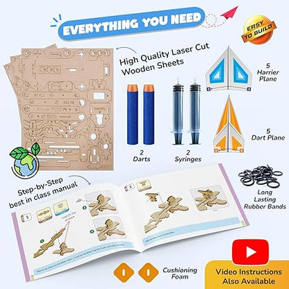 Smartivity 2in1 Hydraulic Aeroplane & Dart Launcher Toy for Kids 6-14 Years Old Birthday Gifts