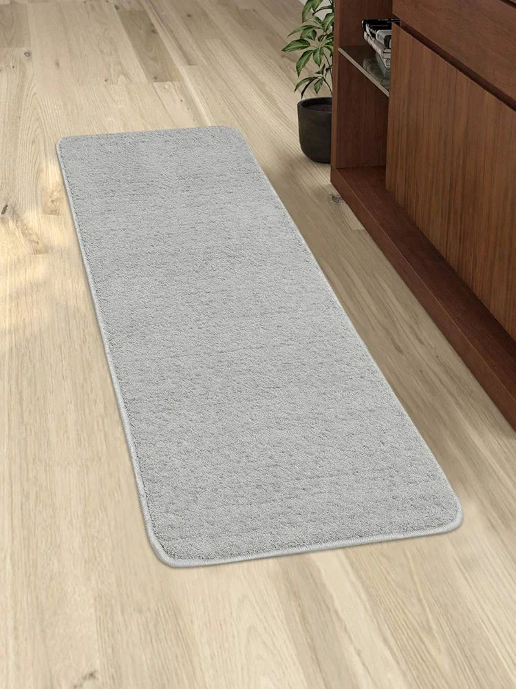 Saral Home Solid Neo Shaggy Yarn Durable & Washable Multipurpose Runner Colour Grey