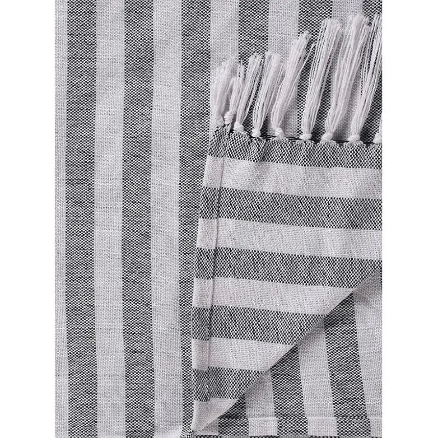 Sashaa World Striped Cotton Throw Bedcover Super Soft & Breathable Throw Blanket (Black/White)