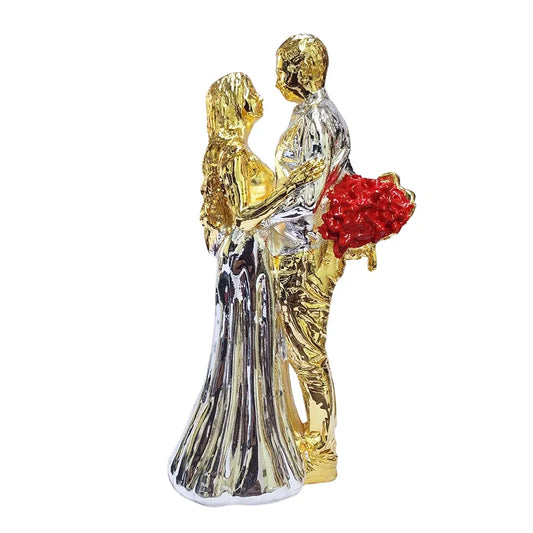 Gold Art India Couple Figurine Gold-Silver Plated Finish