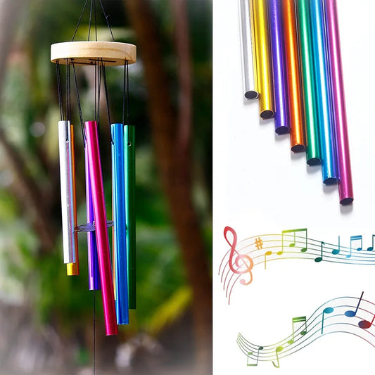 Lilone Brass 7 Color Pipes Wind Chimes Multicolour 24 Inch Long