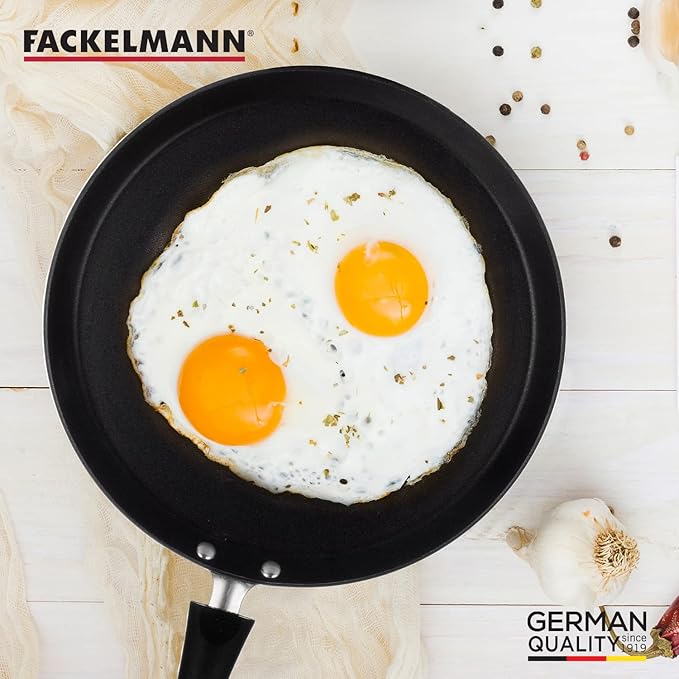 Fackelmann Cologne Range Aluminium Non-Stick Roti Tawa 28 cm Riveted Handles for Strong Hold