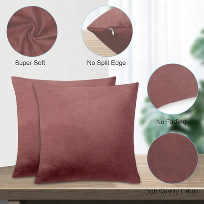 Cloth Fusion Velvet Sofa Cushion Cover Set of 2 Luxurious Cushion Cover Dusty Pink